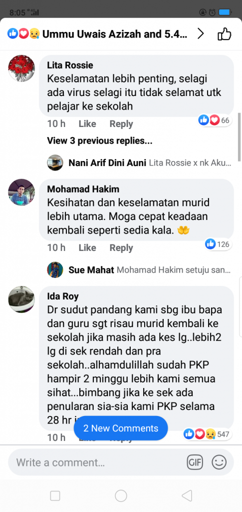 Ramai Ibu Bapa Cadang Tangguh Persekolahan Hingga Malaysia BEBAS COVID-19 Sepenuhnya. Apa Kata Anda?