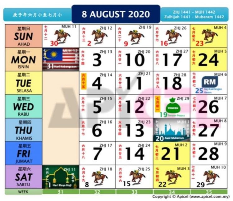 Kalender Kuda 2020 Semak Kemaskini Takwim Cuti Sekolah Baru Dalam Kalender