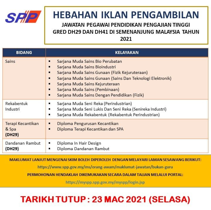 Pengambilan Pensyarah Politeknik & Kolej Komuniti Di Semenanjung Pelbagai Bidang Pengajian. Ini Cara Mohon