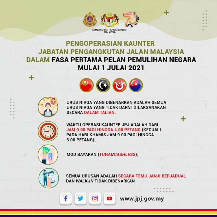 Cara Buat Temujanji Online Untuk Urusan Di JPJ Mulai 1 Julai 2021