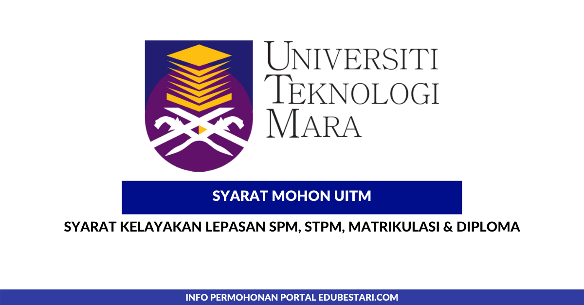 Syarat Kelayakan Mohon UiTM 2020 Lepasan SPM, STPM, Matrikulasi & Diploma