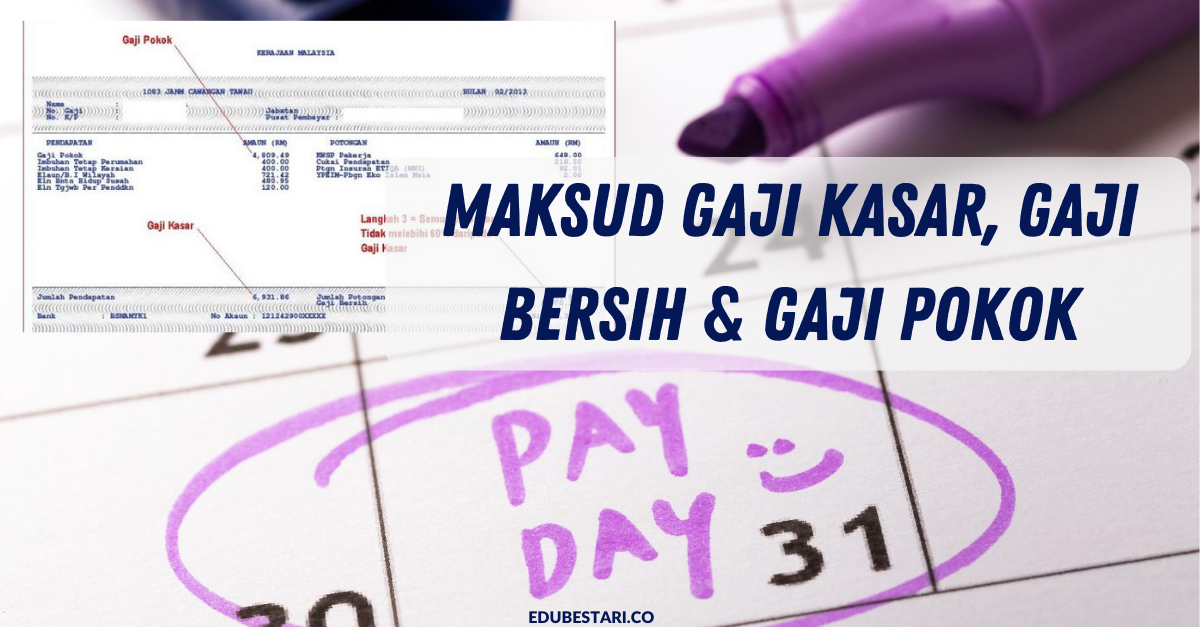 Maksud Gaji Kasar, Gaji Bersih & Gaji Pokok Yang Anda Perlu Tahu