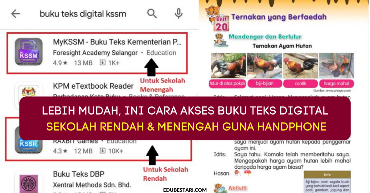 Lebih Mudah, Ini Cara Akses Buku Teks Digital Sekolah Rendah & Menengah Guna Handphone