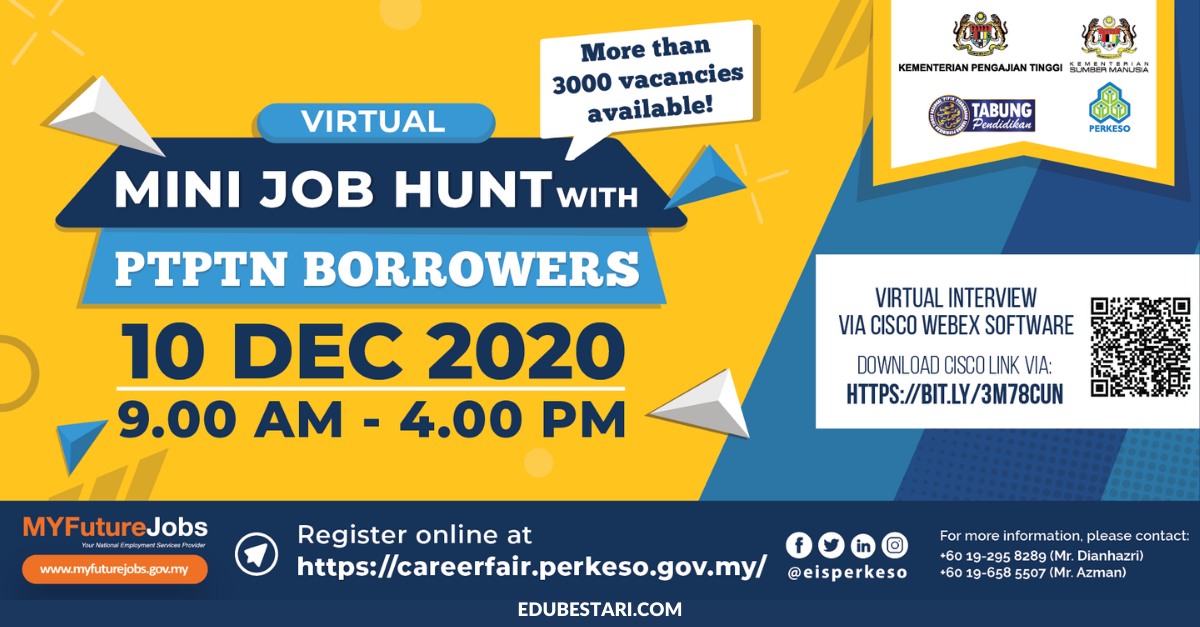 Lebih 3,000  Peluang Kerjaya: Daftar Virtual Mini Job Hunt PERKESO Untuk Sertai Sesi Temuduga Secara Dalam Talian