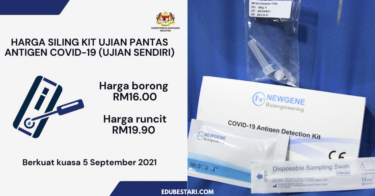Harga Siling Kit Ujian Sendiri Covid-19 Ditetapkan RM19.90 Mulai 5 September