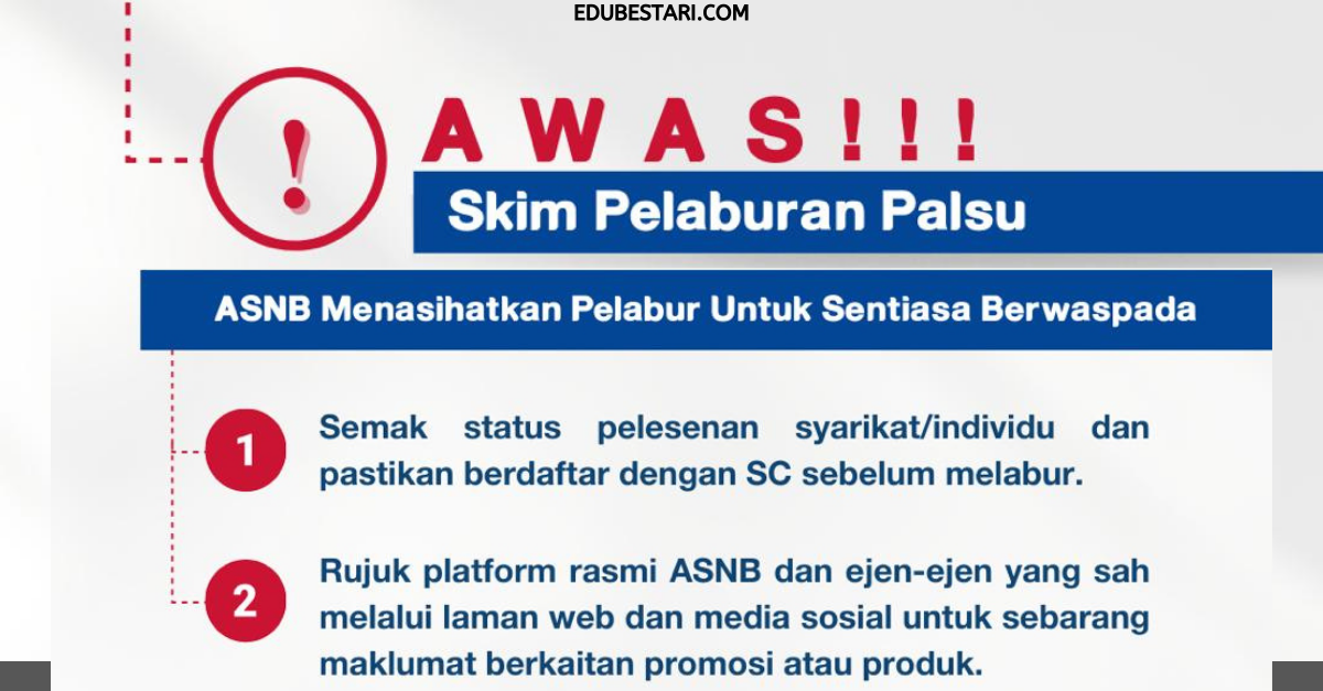 ASNB Ingatkan Pelabur Untuk Waspada Dengan Skim Pelaburan Palsu Ini, Ramai Dah Terkena
