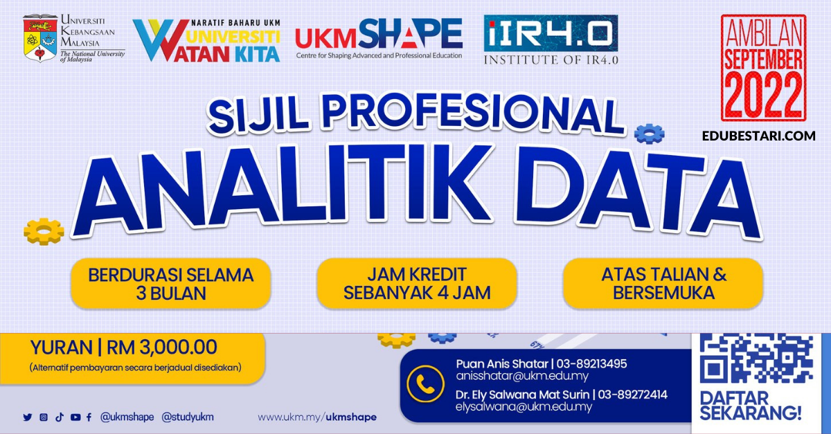 Tawaran Kursus Sijil Profesional Analitik Data Terbuka Buat Graduan & Lepasan SPM