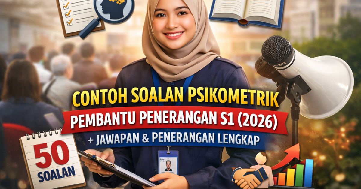 Contoh Soalan Psikometrik Pembantu Penerangan S1 (2026) + Jawapan & Penerangan Lengkap