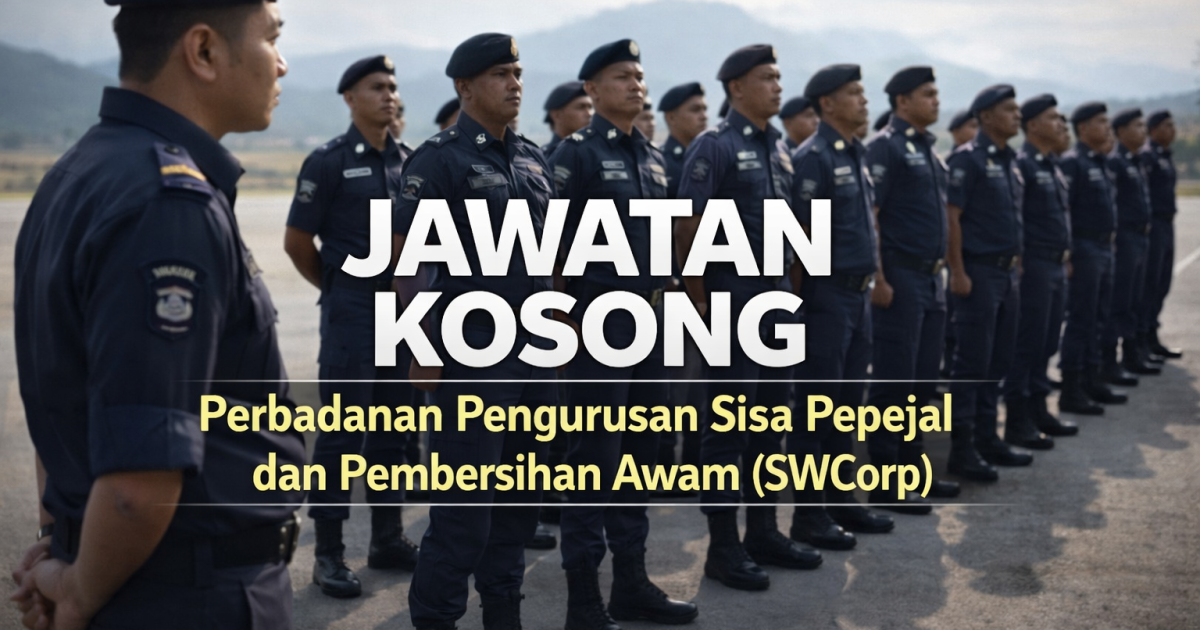 Jawatan Kosong SWCorp 2026: Pembantu Penguat Kuasa Gred KP1 Dibuka Untuk Permohonan