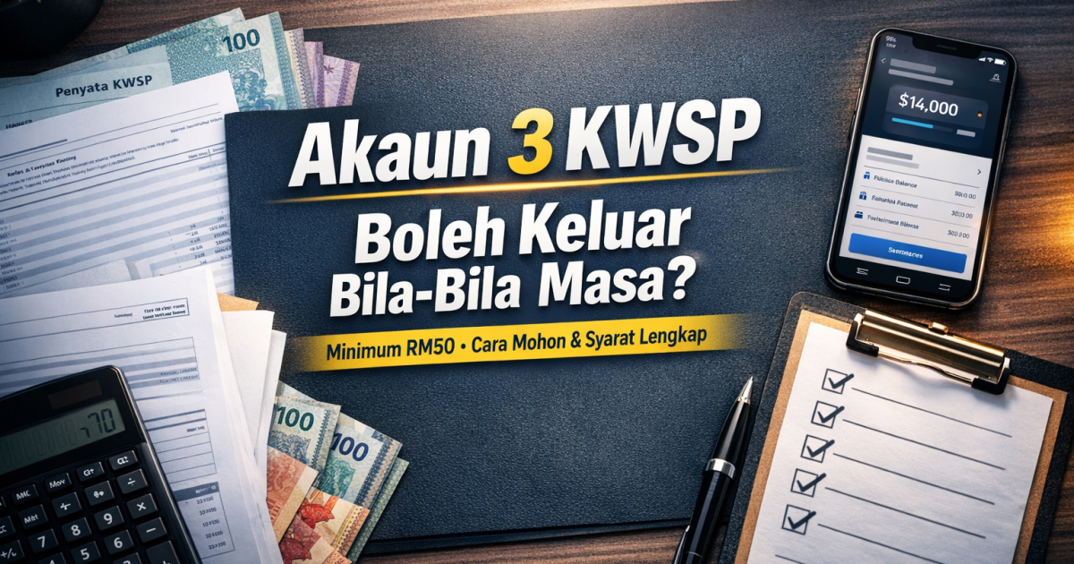 Akaun 3 KWSP Boleh Keluar Bila-Bila Masa? Ini Cara Pengeluaran, Syarat & Nasihat Penting Pencarum (2026)