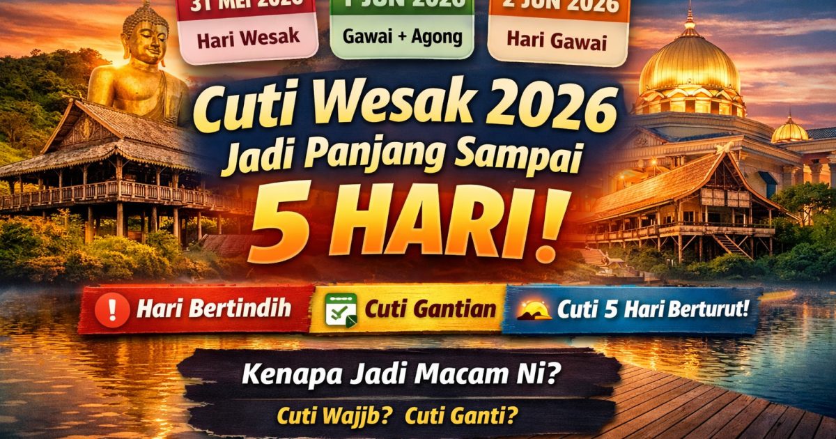 Ramai Keliru! Ini Sebab Cuti Wesak 2026 Jadi Panjang Sampai 5 Hari