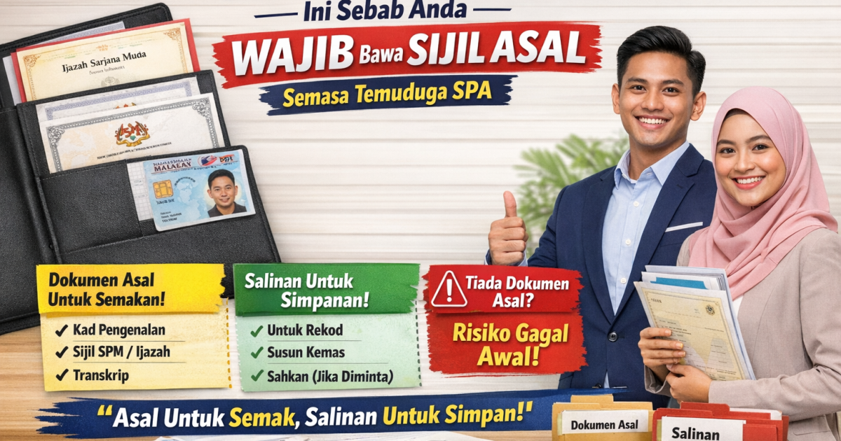 Ramai Calon Tak Tahu! Ini Sebab Anda WAJIB Bawa Sijil Asal Semasa Temuduga SPA