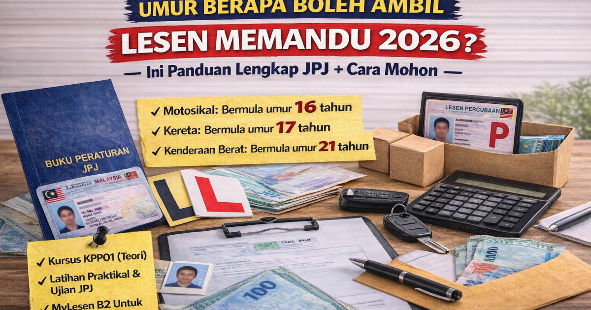 Umur Berapa Boleh Ambil Lesen Memandu 2026? Ini Panduan Lengkap JPJ + Cara Mohon