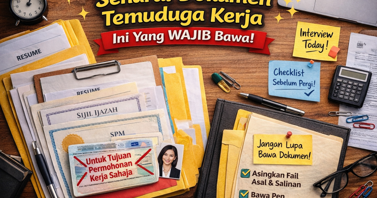 Senarai Dokumen Temuduga Kerja: Ini Yang WAJIB Bawa (Ramai Calon Terlepas Pandang)