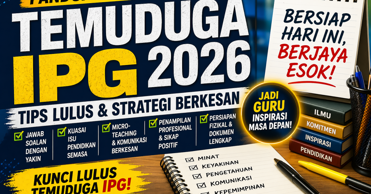 Panduan Lengkap Persediaan Temuduga IPG 2026: Tips Lulus & Teknik Berkesan Calon Lepasan SPM
