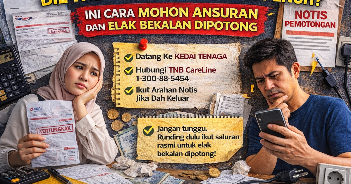 Bil TNB Tak Mampu Bayar Penuh? Ini Cara Mohon Ansuran dan Elak Bekalan Dipotong