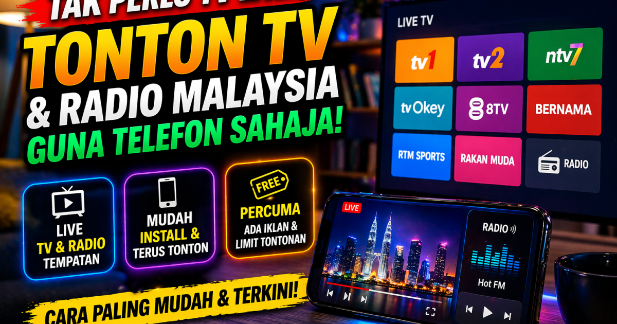 Tak Perlu TV Lagi! Ini Cara Tonton Semua Saluran TV & Radio Malaysia Guna Telefon (Percuma)