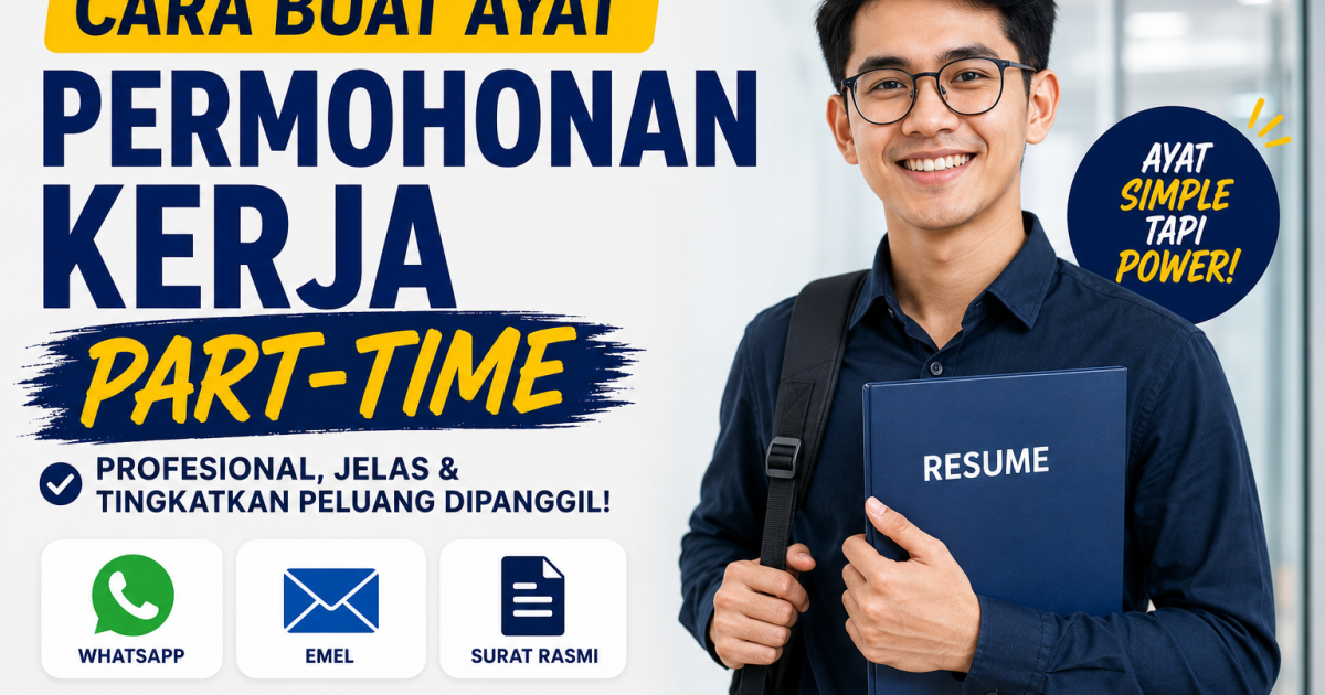 Cara Buat Ayat Permohonan Kerja Part-Time Yang Profesional (WhatsApp, Emel & Surat Rasmi)