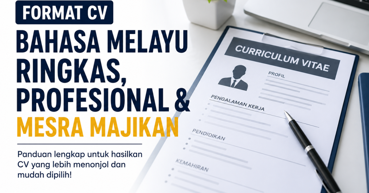 Contoh Format CV (Curriculum Vitae) Bahasa Melayu 2026: Ringkas, Profesional & Mudah Dibaca Majikan