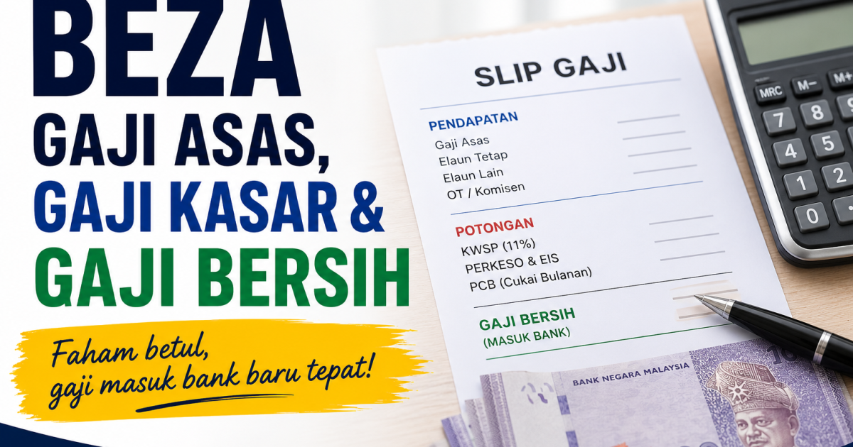Beza Gaji Asas, Gaji Kasar & Gaji Bersih: Ramai Masih Keliru Tentang Gaji Sebenar Masuk Bank
