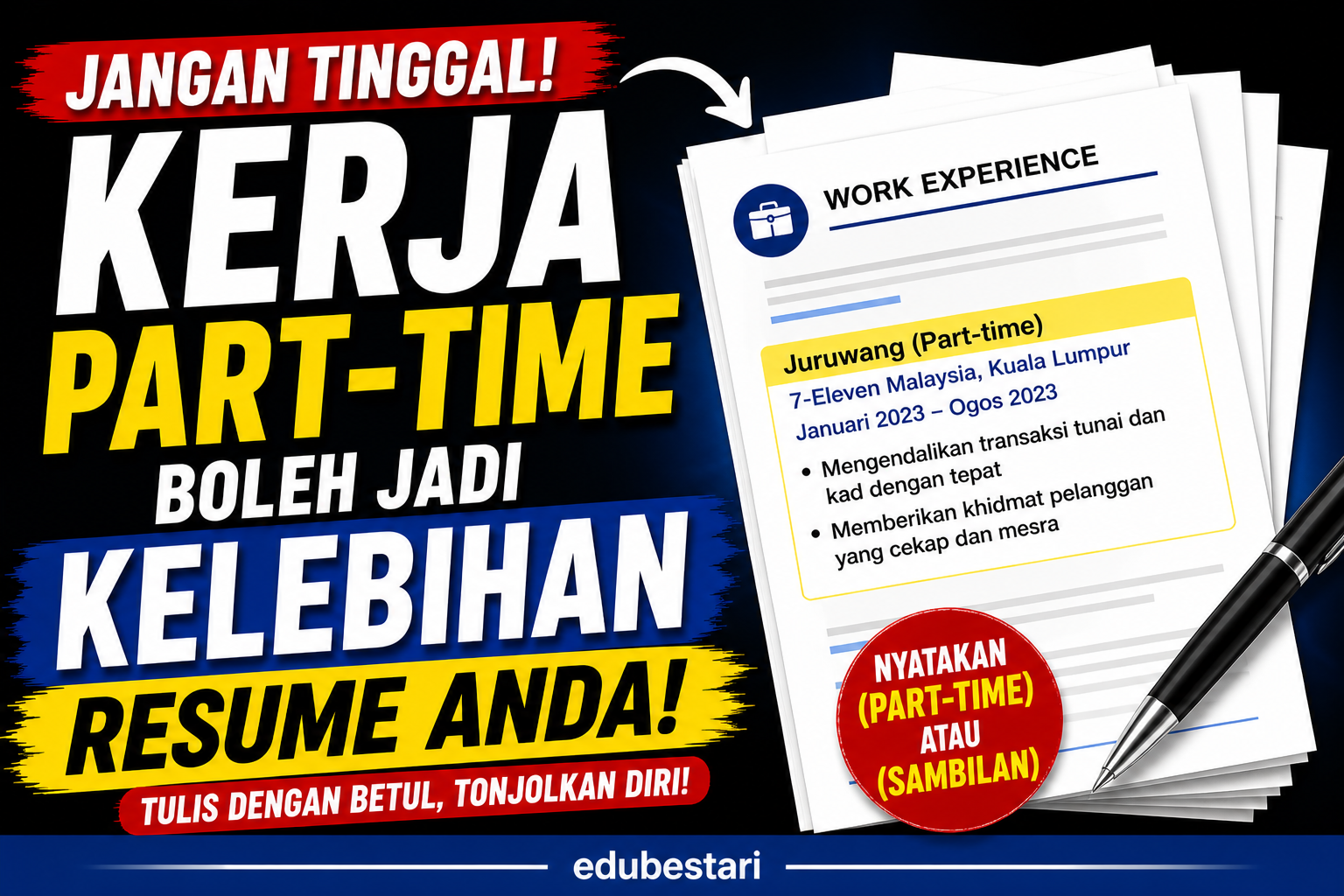 Kerja Part-Time Boleh Jadi Kelebihan Resume (Ini Cara Tulis Yang Betul ...